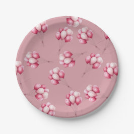 Oh Baby Pink Balloons Pappteller