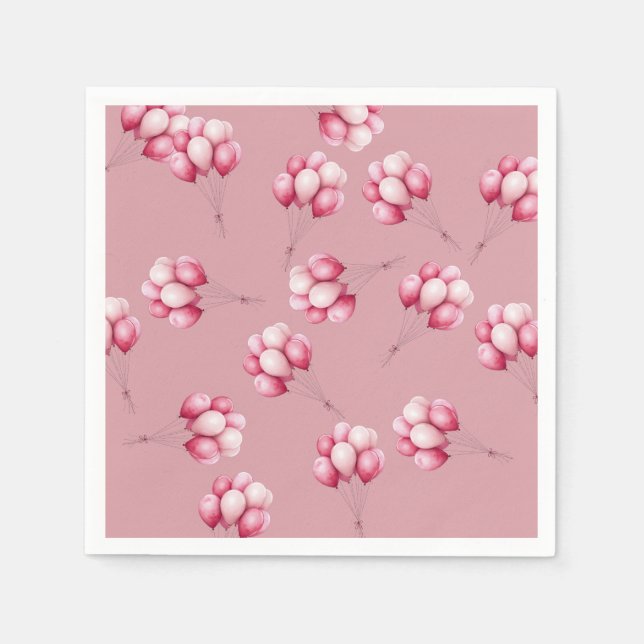 Oh Baby Pink Balloons Serviette (Vorderseite)