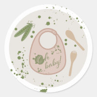 Oh Baby Pink Bib Spoon Gabel Peas Baby Dusche