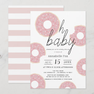 Oh Baby Pink Donut Girl Babydusche Einladung