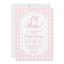 Oh Baby Pink Gingham Baby Shower