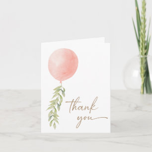 Oh Baby Pink Girl Balloon Eucalyptus Vielen Dank Einladung