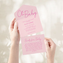 Oh Baby Pink Minimal Baby Dusche
