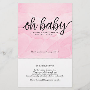 Oh Baby, Pink Personalisiert Candy Bar Wrapper