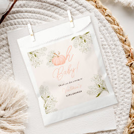 Oh Baby pink pumpkin floral chic baby shower Geschenktütchen