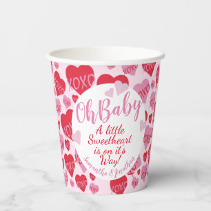 Oh Baby Pink Red Sweethearst Baby Dusche Pink Pappbecher