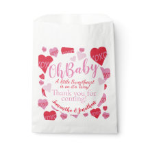 Oh Baby Pink Red Sweethearst Baby Dusche Weiß