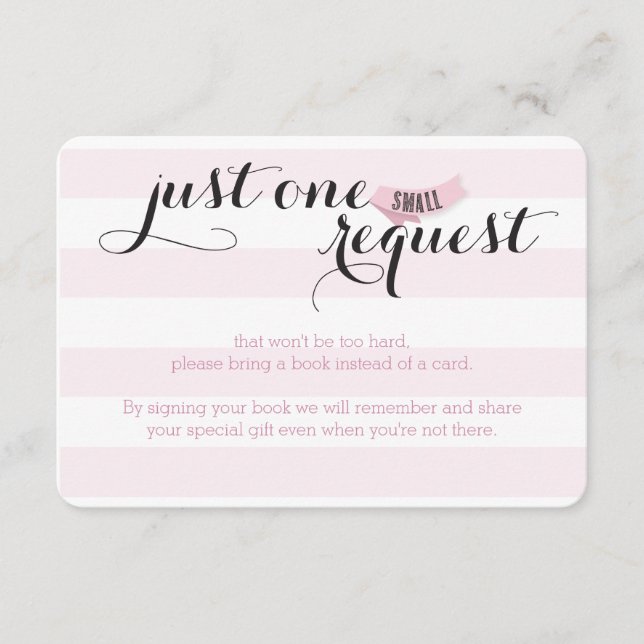 Oh Baby Pink Stripes Douche Demande Carte (Devant)