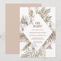 Oh Baby Pink & Tan Boho Floral Baby Dusche