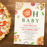 Oh Baby Pizza   Schnuller Babydusche Einladung<br><div class="desc">Pizza & Schnullers Baby Dusche Pizza Party Thema mit Illustration einer Pizza Pepperoni in das Design "oh Baby" mit Pizza,  Tomaten,  Basilikum,  Zwiebeln,  Schnuller Illustrationen rund.</div>