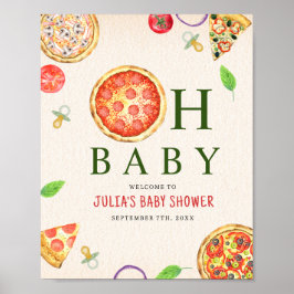 Oh Baby Pizza + Schnuller Babydusche Poster