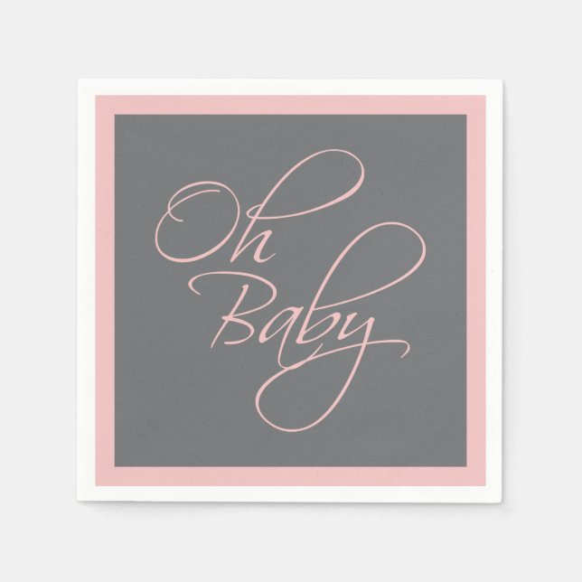 Oh Baby Posh Baby Shower für Mädchen Serviette (Vorderseite)