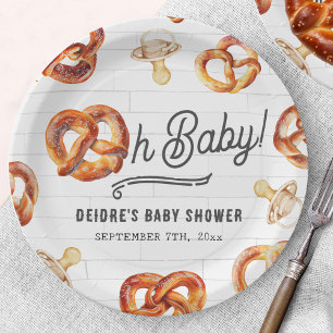 Oh Baby Pretzels & Schnullers Baby Dusche Willkomm Pappteller