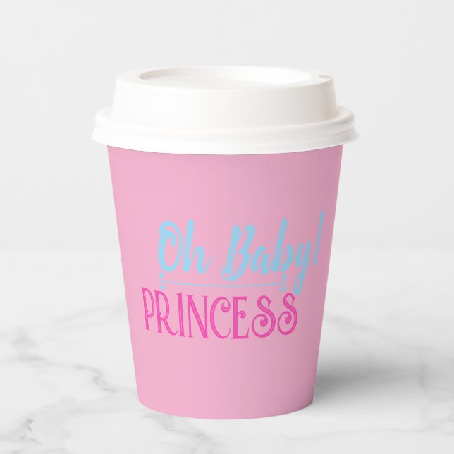 Oh Baby Princess einfache Pink Paper Becher (Vorderseite)