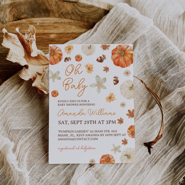 Oh Baby Pumpki Baby Dusche Einladung (Von Creator hochgeladen)