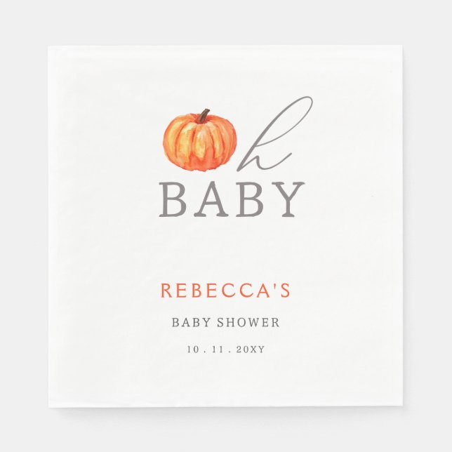 Oh Baby Pumpkin Gender Neutral Baby Dusche Serviette (Vorderseite)