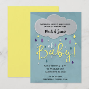 Oh Baby Regen Dusche Wolke Wetter Unisex Sprinkle Einladung