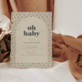 Oh Baby Retro Boho Daisy Baby Dusche Einladung