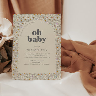 Oh Baby Retro Boho Daisy Baby Dusche Einladung