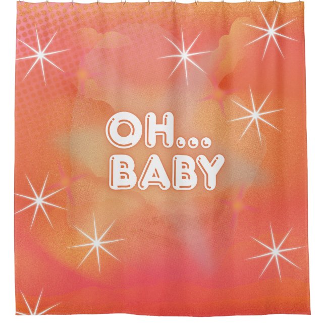 Oh Baby Retro Duschvorhang (Vorderseite)