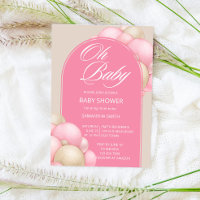 Oh Baby rosa beige Ballons Bogen minimalistisch ei