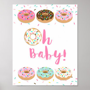 Oh, Baby! Rosa Donut Sprinkle Duschzeichen Poster