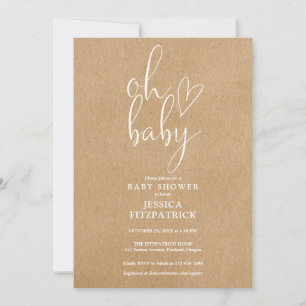 Oh Baby Rustic Kraft Boho Alles in Einem Baby Show Einladung