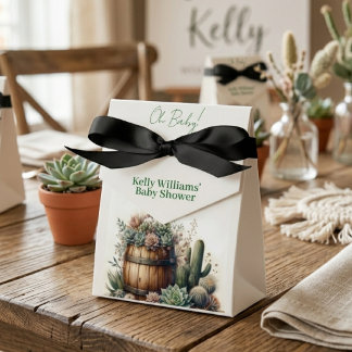 Oh Baby! Rustic Succulents & Cacti Baby Shower Geschenkschachtel