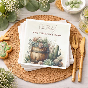 Oh Baby! Rustikale Sukkulenten & Kakteen-Baby-Part Serviette