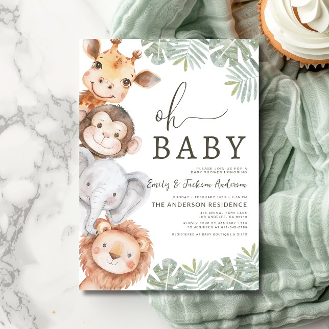 Oh Baby Safari Animal Couples Kinderdusche Einladung (Von Creator hochgeladen)