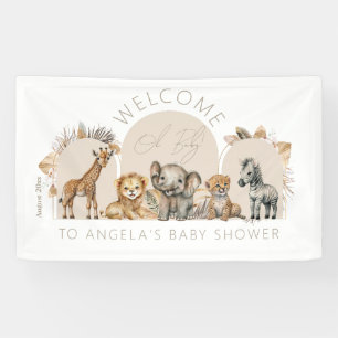 Oh Baby Safari Animals Boho Baby Dusche willkommen Banner