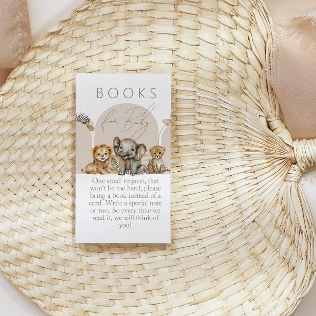 Oh Baby Safari Animals Boho Baby Showbücher Begleitkarte (Von Creator hochgeladen)