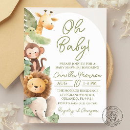 Oh Baby Safari Jungle Animal Invasion Einladung