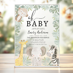 Oh Baby Safari-Tier-Jungen-Baby-Party Acryleinladungen