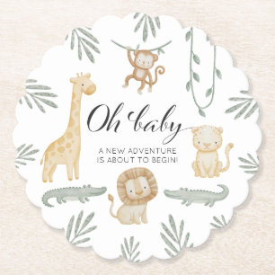 Oh Baby Safari-Tiere Baby Shower Dschungel Grün Untersetzer