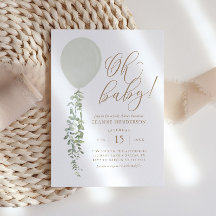 Oh Baby Sage Green Balloon Eucalyptus Baby Dusche