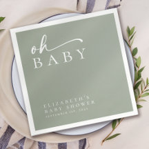 Oh Baby Sage Green Minimalistisch Baby Dusche