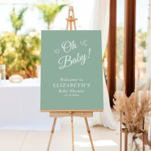Oh Baby Sage Green Moderne Babydusche Willkommen