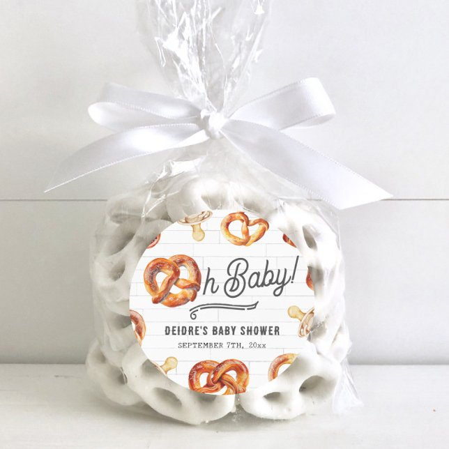 Oh Baby-Scheiben und Schnuller neutrale Babydusche Runder Aufkleber (Von Creator hochgeladen)