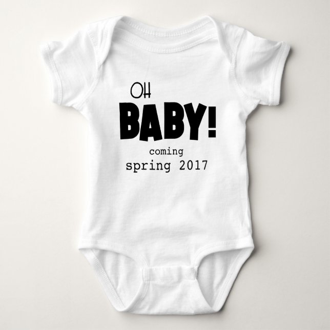 Oh Baby-Schwangerschafts-Mitteilung | Baby Strampler (Vorderseite)