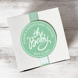 Oh Baby Showaufkleber - Green Baby Runder Aufkleber