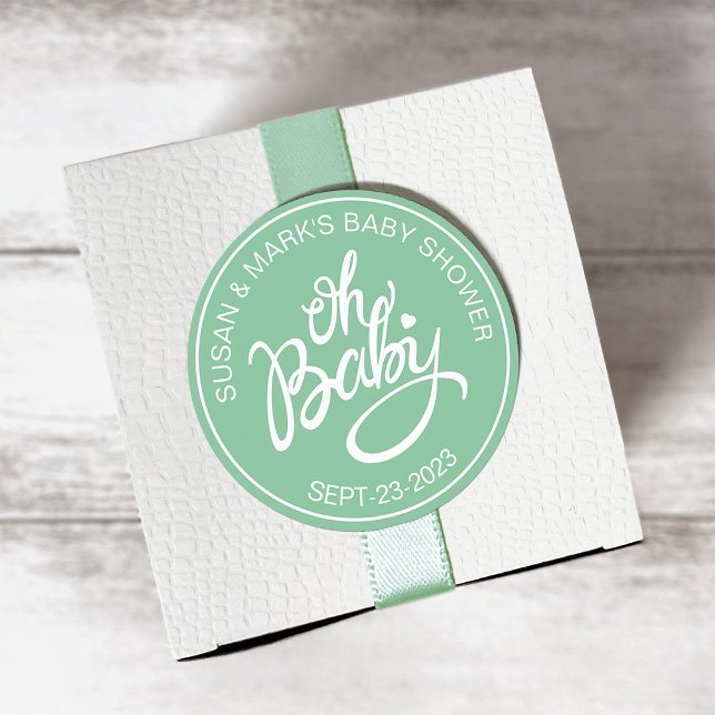 Oh Baby Showaufkleber - Green Baby Runder Aufkleber (Von Creator hochgeladen)