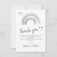 Oh Baby Shower Blue Boho Rainbow Vielen Dank