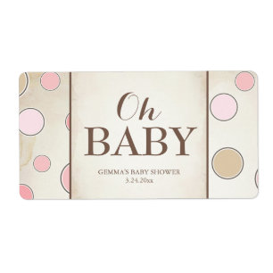 Oh Baby shower Mini Champagne Étiquette fille