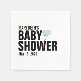 Oh Baby Simple Blue Balloon Baby Dusche Napkin Serviette