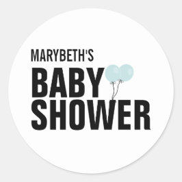 Oh Baby Simple Blue Balloon Babyaufkleber Runder Aufkleber