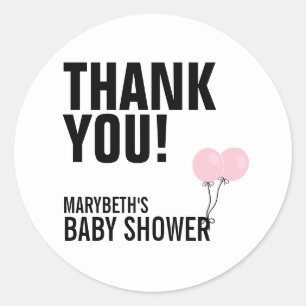 Oh Baby Simple Pink Balloon Babyaufkleber Runder Aufkleber