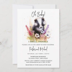Oh Baby Skunk Woodland Animal Baby Shows Einladung
