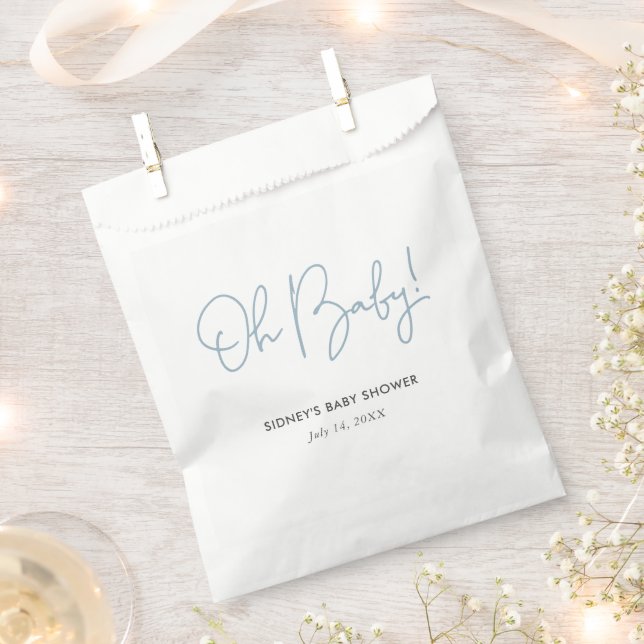 Oh Baby Sky Blue Personalisiert Baby Dusche Geschenktütchen (Ausgeschnitten)