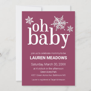 Oh Baby Snowflake Winter Baby Dusche Einladung